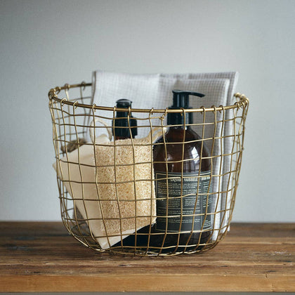 Fog Linen Work - Wire Basket Round (M)