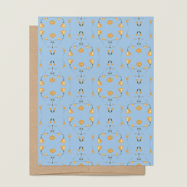 re:mused studio - California Poppy A2 Greeting Card: Single card
