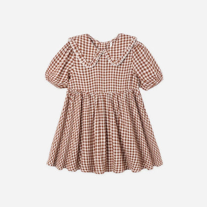 Rylee + Cru Camille Dress Brick Check