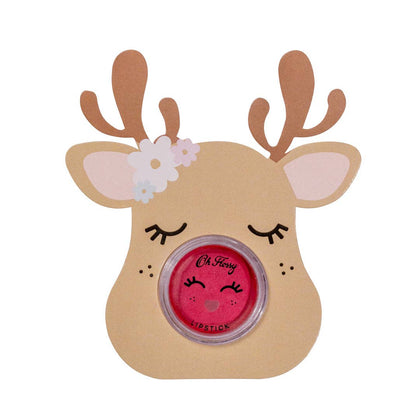 Oh Flossy - Oh Flossy Lipstick Stocking Stuffer: Rudolph - Pink Ears with Flowers