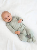 Colored Organics - Riley 2 Piece Kimono Wrap Top and Pant Set: Mist / NB