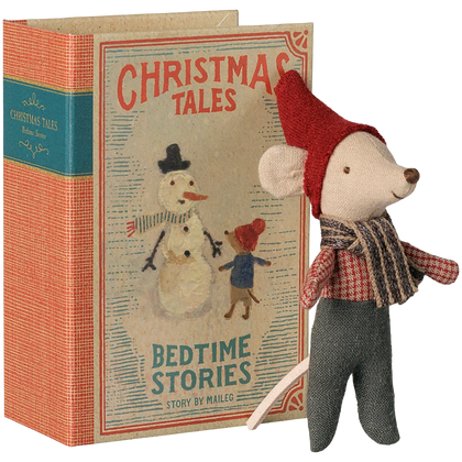 Maileg Christmas Mouse Baby in Book