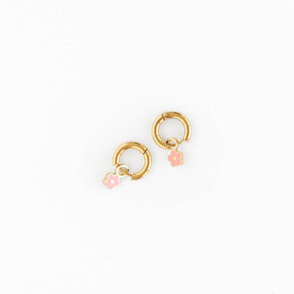 Pip Pop Post - Petite Flower Charm: Pink / Pair