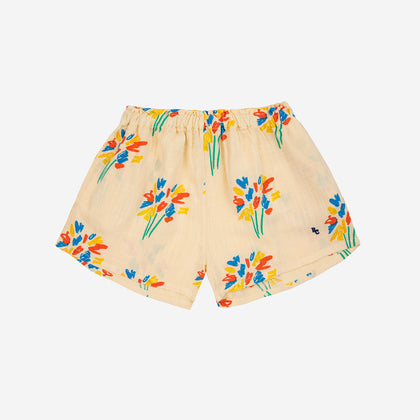 Bobo Choses Fireworks All Over Woven Shorts ~ Light Yellow