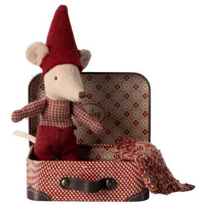 Maileg Christmas Mouse Baby in Suitcase