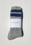 Le Bon Shoppe - Snow Varsity Socks Grey / Blue