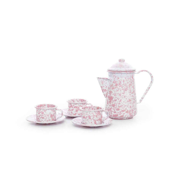 Crow Canyon Home - Splatter Enamelware Kid's Tea: Pink Splatter