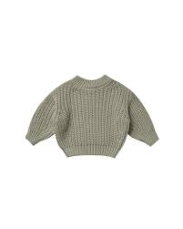 Quincy Mae Chunky Knit Sweater ~ basil