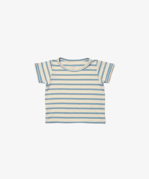 Oso & Me Willie Baby T Shirt ~ Dusty Blue Stripe
