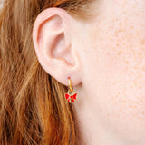 Pip Pop Post - Red Enamel Bow Charm: Pair