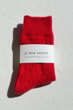 Le Bon Shoppe - Cashmere Pointelle Socks: Charcoal