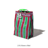 Puebco - RECYCLED PLASTIC STRIPE BAG - Rectangle D15: Red x Blue