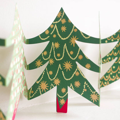 East End Press - Christmas Trees Concertina Garland