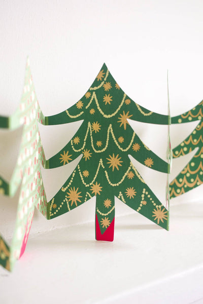 East End Press - Christmas Trees Concertina Garland