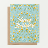 re:mused studio - Twining Floral Birthday A2 Greeting Card
