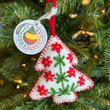 Ornaments 4 Orphans - White Tree Embroidered Wool Christmas Ornament