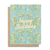 re:mused studio - Twining Floral Birthday A2 Greeting Card