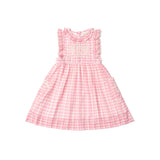 Lali Clover Dress ~ Pink Picnic Plaid with Embroidery