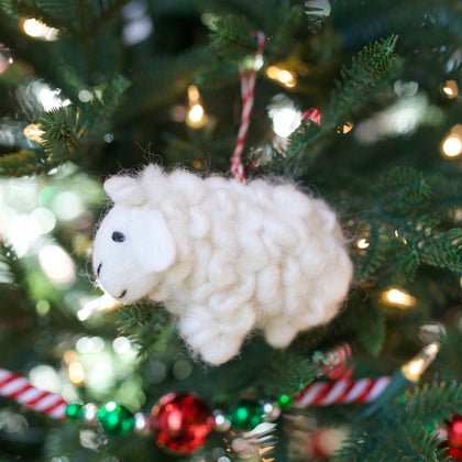 Ornaments 4 Orphans - Sheep Felt Wool Christmas Ornament