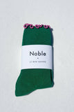 Le Bon Shoppe - Ruffled Modal Socks Spinach w/ Pink