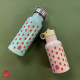 Petit Jour Paris - ST793R Insulated bottle 350ml Strawberries: Pink / Stainless Steel / 7 x 7 x 18