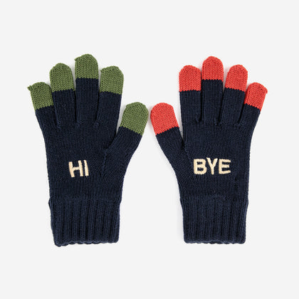 Bobo Choses BC Colored Fingers Knitted Gloves ~ Midnight Blue