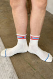 Le Bon Shoppe - Embroidered Girlfriend socks: Ivory + Heart