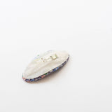 Tangle Shiny Stars - Oval Embroidered Floral Snap Hair Clips | Dusty Purple