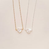 Kris Nations - Mother of Pearl Heart Necklace: Gold-Filled