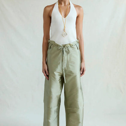 Chan Luu Techno Taffeta Barrel Pant ~ Sage