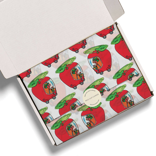 Red Cap Cards - Lowly's Apple Car tissue paper: 5 Sheets