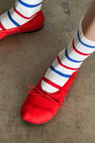 Le Bon Shoppe - Striped Boyfriend Socks: Red Blue Stripe