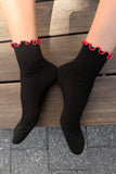 Le Bon Shoppe - The Petite Ruffled Modal Socks ~ SOFT WHITE / NAVY