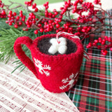 Ornaments 4 Orphans - Hot Chocolate Felt Wool Christmas Ornament