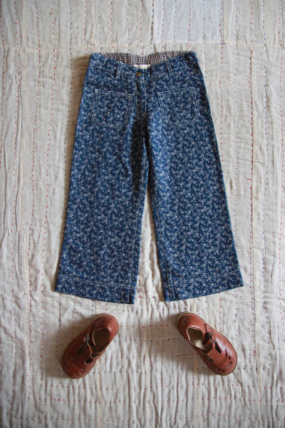 Bonjour Pants ~ Blue Denim Flower