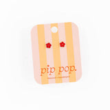 Pip Pop Post - Petite Flower Stud Earring - Hypoallergenic, Flat Back, Girl: Lilac / Pair