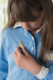 Fog Linen Work - Cat Brass Brooch Goban: Goban