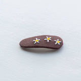 Tangle Shiny Stars - Embroidered non-slip hair clip (Brown and beige)