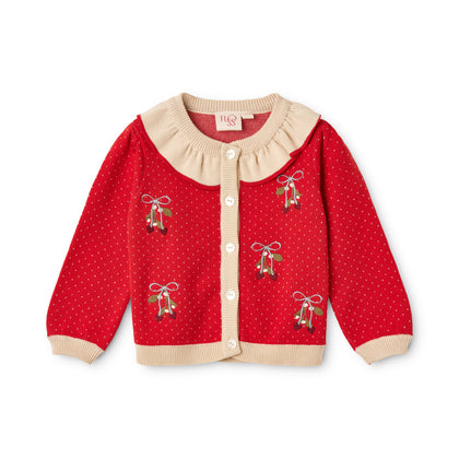 Floss Elsie Cardigan ~ Red/Cream Dot