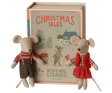 Maileg Christmas Mouse Little Sister & Brother in Book