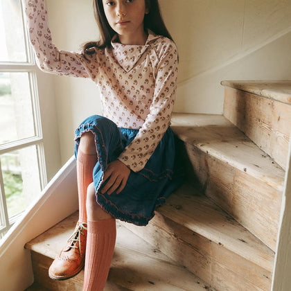 Lali Snap Turtleneck ~ Textured Floral