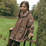 Lali Belle Dress ~ Brown Block Print