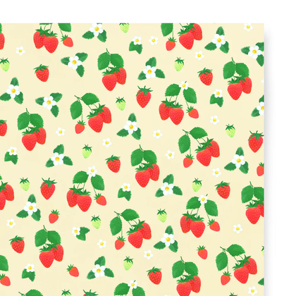 Adelfi - Strawberries Gift Wrap: Roll of 3 sheets