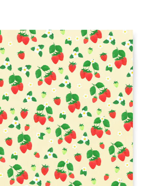 Adelfi - Strawberries Gift Wrap: Roll of 3 sheets