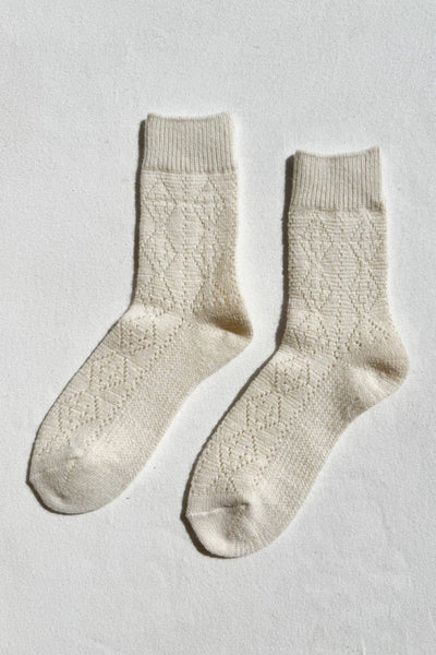 Le Bon Shoppe - Cashmere Pointelle Socks: Cream