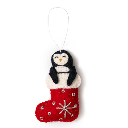 Global Goods Felt Stocking Animal Ornaments: Penguin