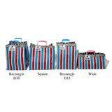 RECYCLED PLASTIC STRIPE BAG - Square: Red x Blue