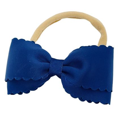 Winn and William - Scallop "Lottie" Baby Headband: Nylon Headband / Navy