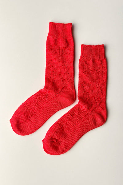 Le Bon Shoppe - Modal Eyelet Socks (wholesale): Poppy Red