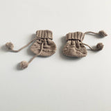 Estella - Organic Hand-Knit Baby Bootie (Machine Washable): Cream
